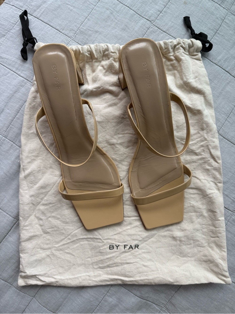 BY FAR Tanya Kraft patent leather heels